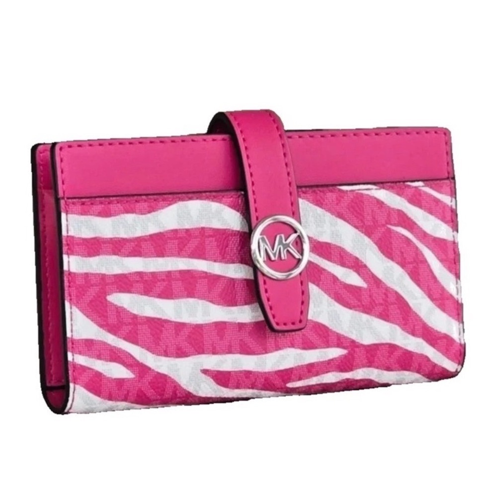 Michael Kors Medium Bifold Wallet Pink Zebra